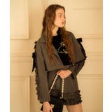 グレー柄 | ブローチセットホイップフリルジャケット | MAJESTIC LEGON 