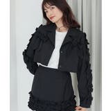 ブラック | ブローチセットホイップフリルジャケット | MAJESTIC LEGON 