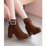 ブラウン | パールビジューバックルブーツ | MAJESTIC LEGON 