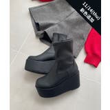 ブラック柄 | 厚底ストレッチショートブーツ | MAJESTIC LEGON 