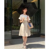 ベージュ柄 | バックレースアップフレアスカート | MAJESTIC LEGON 