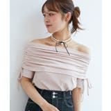 ピンクベージュ | サイドドロストオフショルカットトップス | MAJESTIC LEGON 