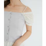 グレー | パールチェーン異素材トップス | MAJESTIC LEGON