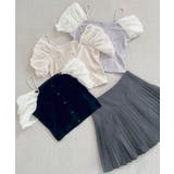 ブラック | パールチェーン異素材トップス | MAJESTIC LEGON