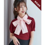 ボルドー | リボンセットドッキング半袖ニット | MAJESTIC LEGON