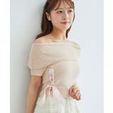 ピンク | レースアップオフショルニット | MAJESTIC LEGON 