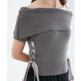 Ｃ／グレー | レースアップオフショルニット | MAJESTIC LEGON 