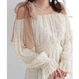 アイボリー柄 | ショルダーリボンオフショルチュニック | MAJESTIC LEGON 