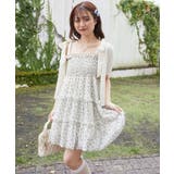 アイボリー柄 | 肩リボンバルーンチュニック | MAJESTIC LEGON