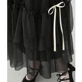 ブラック柄 | チュールギャザーティアードスカート | MAJESTIC LEGON