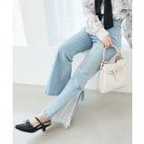 サックス | ◎レースベルトセット裾リボンデニム | MAJESTIC LEGON 