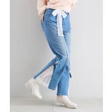 ブルー | ◎レースベルトセット裾リボンデニム | MAJESTIC LEGON 