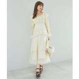 イエロー柄 | エアリーフリルロングワンピース | MAJESTIC LEGON 