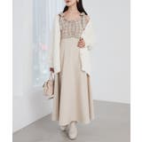 ベージュ柄 | 2way肩リボンドッキングワンピ | MAJESTIC LEGON 