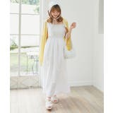 オフ／柄 | フリルショルダーレースアップワンピ | MAJESTIC LEGON 