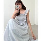 グレー柄 | フリルショルダーレースアップワンピ | MAJESTIC LEGON 