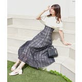 ブラック柄 | ウエストきゅっとフリルフレアワンピ | MAJESTIC LEGON 