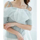 グレー | キラキラビジューオフショルトップス | MAJESTIC LEGON