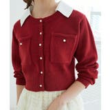 レッド | 取り外し襟付きニットカーデ | MAJESTIC LEGON 