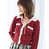 デコルテオープンバイカラー襟ニット | MAJESTIC LEGON  | 詳細画像1 