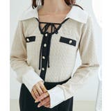 デコルテオープンバイカラー襟ニット | MAJESTIC LEGON  | 詳細画像15 