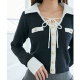 デコルテオープンバイカラー襟ニット | MAJESTIC LEGON  | 詳細画像34 