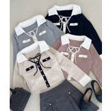 アイボリー | デコルテオープンバイカラー襟ニット | MAJESTIC LEGON 