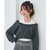 C/グレー | 襟付ノースリニットセットオフショルニット | MAJESTIC LEGON