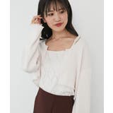 アイボリー | ダイヤ柄ビジューキャミセットカーデ | MAJESTIC LEGON 