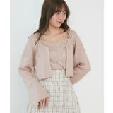 ピンク | ダイヤ柄ビジューキャミセットカーデ | MAJESTIC LEGON 