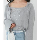 グレー | ダイヤ柄ビジューキャミセットカーデ | MAJESTIC LEGON 