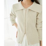 アイボリー | キラキラモールダブルジップニット | MAJESTIC LEGON 