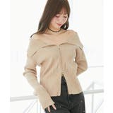 ピンクベージュ | キラキラモールダブルジップニット | MAJESTIC LEGON 