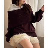 ブラウン | シャツドッキングミディ丈ニット | MAJESTIC LEGON 