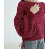 ボルドー | キラキラドロストメッシュニット | MAJESTIC LEGON 