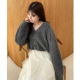 Ｃ／グレー | ふわふわVネックショートカーデ | MAJESTIC LEGON 