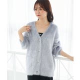 ブルー | キラメキシャギーミディカーディガン | MAJESTIC LEGON 