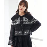 ブラック柄 | 襟付きネコチャンジャカードカーデ | MAJESTIC LEGON