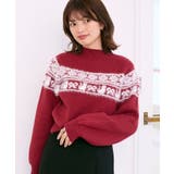 レッド柄 | ネコチャンジャカードトップス | MAJESTIC LEGON