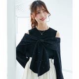 ブラック | アソートデザインリボンニットトップス | MAJESTIC LEGON 