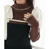 ブラウン柄 | プチフリルタートルニット | MAJESTIC LEGON