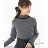グレー柄 | プチフリルタートルニット | MAJESTIC LEGON