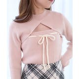 ピンク | デコルテオープンリボンニット | MAJESTIC LEGON 