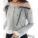 グレー | 2wayリボンドット肩あきニット | MAJESTIC LEGON 