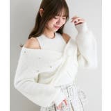 アイボリー | オープンショルダーカシュクールニット | MAJESTIC LEGON