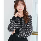 ブラック | キラキラボタンツイードライクカーデ | MAJESTIC LEGON