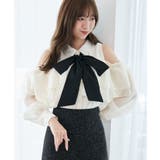 アイボリー | バイカラーボウタイフリルブラウス | MAJESTIC LEGON 