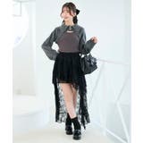 ブラック | アシメレースミニスカパン | MAJESTIC LEGON 