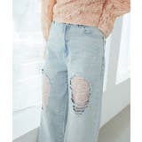 サックス | キラキラレースダメージデニム | MAJESTIC LEGON 