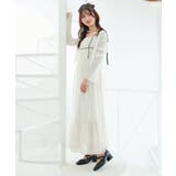 アイボリー柄 | バイカラーリボンキャミワンピース | MAJESTIC LEGON 